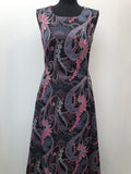 1970s Floral Glitter Maxi Dress - Size 10