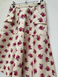 zip  womens  vintage  Urban Village Vintage  urban village  Skirts  skirt  red  pockets  MOD  full length  floral lining  floral  back zip  8/10  8  60s  50s  1960s  1950s  10