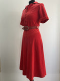 womens  vintage  Urban Village Vintage  red dress  red  pointed collar  playsuit  play suit  jumpsuit  disco  culottes  culotte  corduroy  cord  all in one  8  70s  1970s