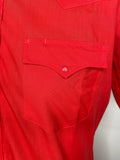 western  vintage  Urban Village Vintage  urban village  shirt  roebucks  red  press stud  pointed collar  mens  medium  m  dagger collar  dagger  cowboy  button fastening  70s  1970s