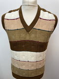 vintage  vest top  vest  v neck  Urban Village Vintage  urban village  terry towelling  square pattern  soul boy  sleeveless  patterned  pattern  mens  M  knitwear  knittex  knitted  knit  elasticated  brown  70s  1970s
