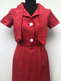womens  vintage  Urban Village Vintage  tie neck  summer dress  pink  midi dress  dress  50s  1950s  10