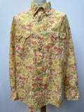 Yellow  xl  vintage  Urban Village Vintage  urban village  urban  retro  press stud fastening  patterned  patterened  mens  hippy  hippie  floral shirt  floral  decorative buttons  Cotton  collar  bright  70s  70  1970s