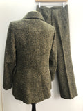wool  womens  vintage  Urban Village Vintage  two piece  trousers  suit  set  MOD  Jacket  brown  blazer jacket  Alexon  60s  1960s  10