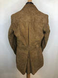 vintage  suede  safari style  Safari jacket  safari  mens  M  Jacket  Fitted  camel  brown  Belted waist  belted jacket  belted  70s  1970s