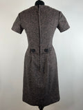 zero waste  wool  womens  vintage  UK  tweed  thrifted  thrift  Sutin Couture  sustainable  style  store  square neckline  slow fashion  shop  second hand  save the planet  reuse  retro  recycled  recycle  recycable  preloved  pink  patterned dress  patterned  online  ladies  grey  fitted  fashion  ethical  Eco friendly  Eco  dress  corsage detail  concious fashion  clothing  clothes  brown  Birmingham  back zip  autumnal  autumn dress  autumn  8  60s  1960s