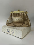 womens  vintage bag  vintage  Urban Village Vintage  studio 54  party bag  party  new year  hand bag  gold  glitz  festive  evening bag  disco  christmas  chain mail  bag  50s  1950s