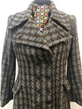 Young Jaeger womens vintage stripes long coat double breasted coat double breasted coat chevrons brown black 70s 1970s 12 urban village vintage
