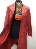 Womens Vintage 1970s Belted Leather Jacket by Suede Centre Swear & Wells - Red - Size 10 - Urban Village Vintage