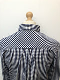 Mens Signature Ben Sherman Gingham Shirt Navy - Size M - Urban Village Vintage