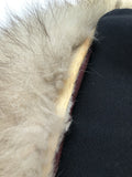 womens  vintage  Urban Village Vintage  suede  sheepskin  red  Loewe  Jacket  fur collar  fox fur  coat  70s  70  1970s  12