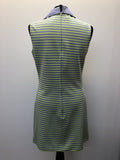 zip back  zip  womens  vintage  Urban Village Vintage  urban village  Stripes  purple  MOD  green  dagger collar  button detailing  60s  1960s  10