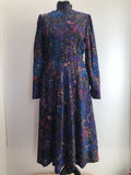 womens  vintage  Urban Village Vintage  urban village  shirt dress  purple  patterned dress  pattern  maxi  Marion Donaldson  long sleeves  long sleeved  long sleeve  long length dress  long dress  floral print  floral  dresses  dress  button up  button front  button fastening  button  boho  70s  1970s  12