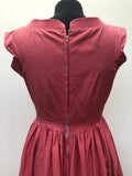 womens  white  vintage  Urban Village Vintage  short sleeved  roll neck  pink  dress  50s  1950s