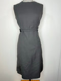 Vintage 1960s Knee Length Sleeveless Mod Dress in Black - Size UK 10