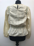 womens  vintage  Urban Village Vintage  urban village  Shirt  long sleeves  long sleeve  hippy  hippie  floral print  floral  embroidered pattern  Embroidered  cream  collar  boho  bohemian  blouse  70s  70  1970s  12