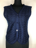 womens  waistcoat  vintage  vest  Urban Village Vintage  urban village  sleeveless  open front  Nicholas Gale  Lightweight Knit  light knitwear  knitwear  knitted  knit  cardi  blue  10