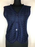 1960s Knitted Sleeveless Cardigan by Nicholas Gale - Size UK 10