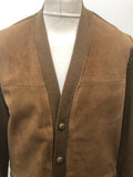 vintage  Urban Village Vintage  urban village  Suede  mens  long sleeves  long sleeve  L  Glenhusky of Scotland  cardigan  cardi  button  brown  70s  1970s