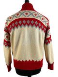 vintage  Urban Village Vintage  urban village  thick  sweater  ski jumper  scandinavian  scandi  Red  polo neck  patterned  pattern  nordic  mens  M  long sleeve  knitwear  knitted  knit  icelandic  high neck  heavyweight  cream  christmas jumper  christmas  70s  1970s