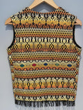 vintage 1960s 60s 70s ethnic tapestry boho waistcoat vest hippie fringed tassel womens vintage clothing urban village small xs 8 UK