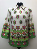 1970s Dagger Collar Blouse with Bell Sleeves - Size 14