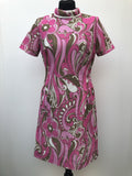 1960s Roll Neck Knee Length Dress in Pink by Ladis Pride - Size 12
