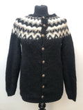 womens  vintage  Urban Village Vintage  round neck  patterned  pattern  mohair  long sleeve  knitwear  knitted  knit  fairisle  cardigan  button  black  60s  1960s  10