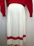 womens  white  vintage  Urban Village Vintage  urban village  stripes  St Michael  Skirts  skirt  red  pleated skirt  pleated  pattern  midi skirt  maxi  hippy  8  70s  1970s