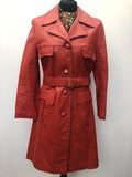 Urban Village Vintage  70s  womens coat  womens  vintage  Red  Leather Jacket  Leather Coat  Leather  Jacket  1970s  10