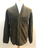 Urban Village Vintage  urban village  suede  pockets  mens  M  long sleeve  knitted  knit  Green  front pockets  cardigan  cardi  Beaucourt  60s  1960s