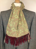 1960s Paisley Fringed Scarf by Tootal - One Size