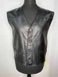 Vintage 1970s Deadstock Leather Waistcoat in Dark Brown by Vera Pelle - Size XL