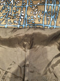 50s Rembrandt REGD Original Limited Edition Printed Midi Dress - Khaki & Blue - Size 10 - Urban Village Vintage
