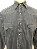 vintage  Urban Village Vintage  urban village  stitch detailing  Navy  Mens Shirts  mens  levis  l  decorative buttons  blue