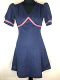 1960s Puff Sleeve Mini Dress by Keynote - Size UK 6-8