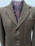 wool  vintage  Urban Village Vintage  urban village  Three Button  pure wool  pockets  MOD  mens  M  long sleeve  dress  dogtooth  button  brown  70s  60s  3 button  1960s