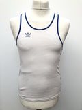 white  vest top  Urban Village Vintage  tee  tank top  stripes  Sportswear  s  retro  mens  Logo design  logo  blue  adidas  70s  70  1970s