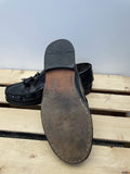 Urban Village Vintage  urban village  tasselled  tassel  stitch detail  Spain  slip on  penny loafers  MOD  mens  loafers  leather stitch  Leather  heeled  heel  Black Leather  black  8  70s  60s  1970s  1960s