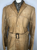 vintage  Urban Village Vintage  urban village  Suede Jacket  Suede  safari style  Safari jacket  safari  pockets  mens  long sleeves  long sleeve  Jacket  front pockets  collared  collar  chest pockets  button  Belted waist  belted  autumn  60s  1960s