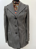 1970s Striped Blazer Jacket by Youngset - Size 6