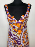 womens  vintage  v-neck  Urban Village Vintage  summer dress  summer  silk dress  silk  rio de janiero  rio  purple  psychedelic  psych  patterned dress  patterned  orange  multi  maxi dress  maxi  long dress  ibiza  harrods  festival  dress  carnival  70s  6  1970s