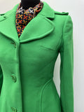 womens mac  womens jacket  womens coat  womens  Winter Coat  vintage  Urban Village Vintage  urban village  retro  overcoat  MOD  long length coat  long coat  lapels  Jacket  Green  coat  button down  button  Aquascutum  8  60s  1960s