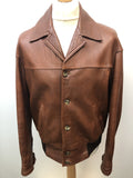 Mens Vintage Windsor Leatherwear Leather Jacket Brown - Size L - Urban Village Vintage