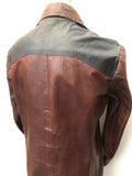 vintage  sears  Rare  Oxblood  mens  M  Leather  Jacket  Black  Beagle collar  70s  60s  1970s  1960s