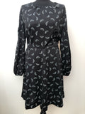 1970s Floral Print Long Sleeved Dress - Size 12
