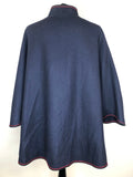 womens  vintage  Urban Village Vintage  S  Navy  mod  hook fastening  cape  blue  60s  1960s