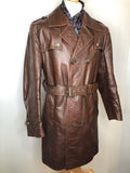 vintage  Urban Village Vintage  urban village  suede and leathercraft limited  pockets  mens  made in england  long sleeve  Leather Jacket  Leather  L  jacket  coat  brown  Belted waist  belted jacket  belted  belt  70s  1970s