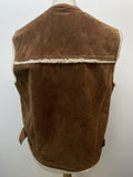 waistcoat  vintage  vest  Suede Jacket  Suede  sleeveless  Sheepskin  polyester  mens  L  Jacket  brown  70s  70  1970s