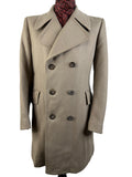 Vintage 1970s Double Breasted Coat by Burton in Beige - Size M